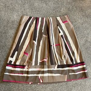 DKNY A-Line Skirt with Brown and Pink Stripes